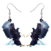 Flying Violet Sabrewing Hummingbird Bird Earrings