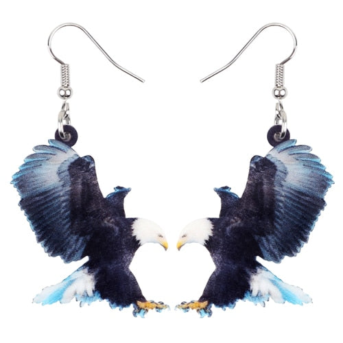 Flying Violet Sabrewing Hummingbird Bird Earrings