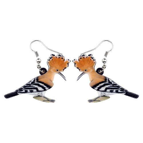 Flying Violet Sabrewing Hummingbird Bird Earrings