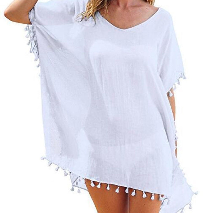 Chic Chiffon Tassels Summer Dress for Beach Elegance