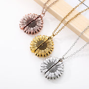 Sunflower Stainless Steel Open Locket Necklaces - Positivity and Radiance