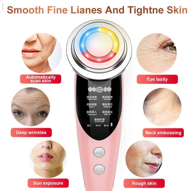 Radio Mesotherapy Electroporation lifting Beauty LED Face Skin Rejuvenation Remover Wrinkle Radio Frequency