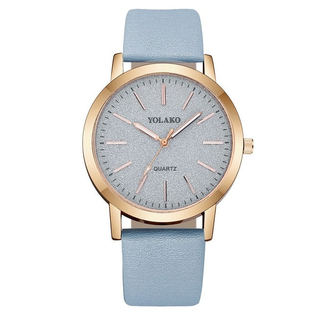 Timeless Elegance: Casual Quartz Leather Band Women's Analog Watch