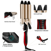 3 Barrels Professional Hair Curling Iron