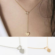 Heart Shape Tassel Chain Long Necklace - Romantic Elegance