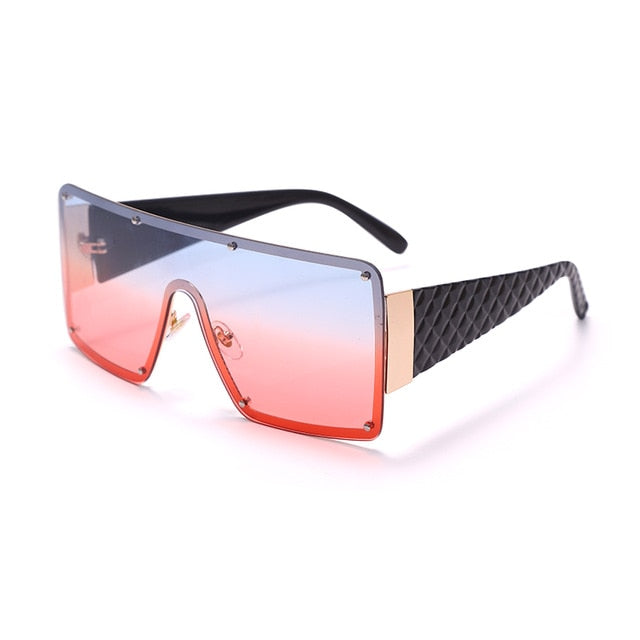 Metal Frame Vintage Square Retro Gradient Sunglasses