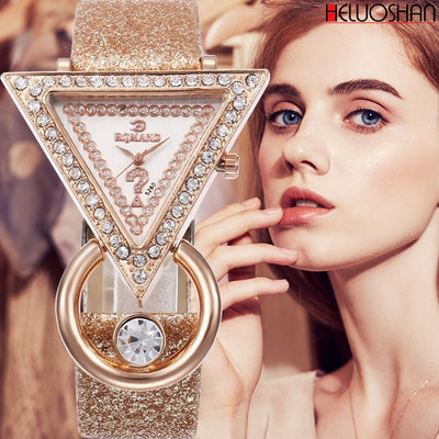 Chic Elegance: Creative Triangle Dial Women's Quartz Watch