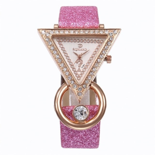 Chic Elegance: Creative Triangle Dial Women's Quartz Watch