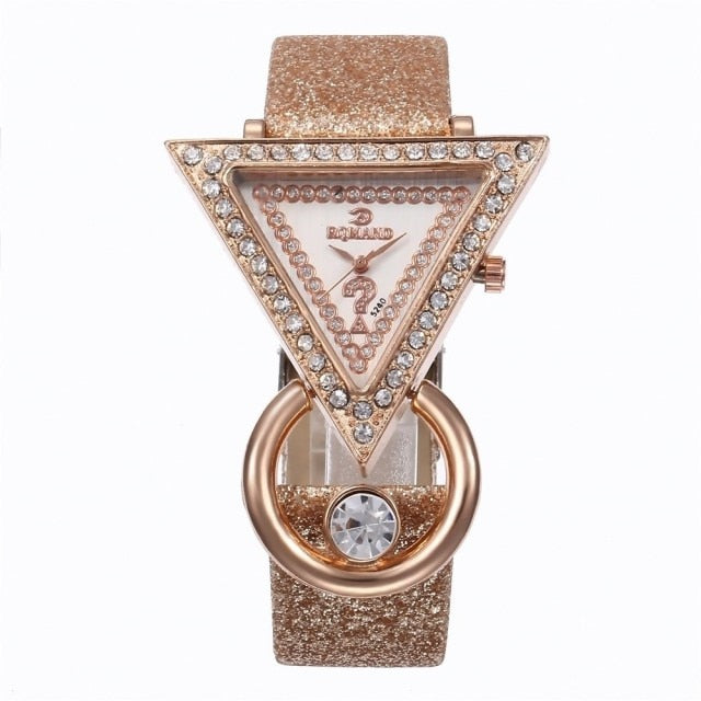 Chic Elegance: Creative Triangle Dial Women's Quartz Watch