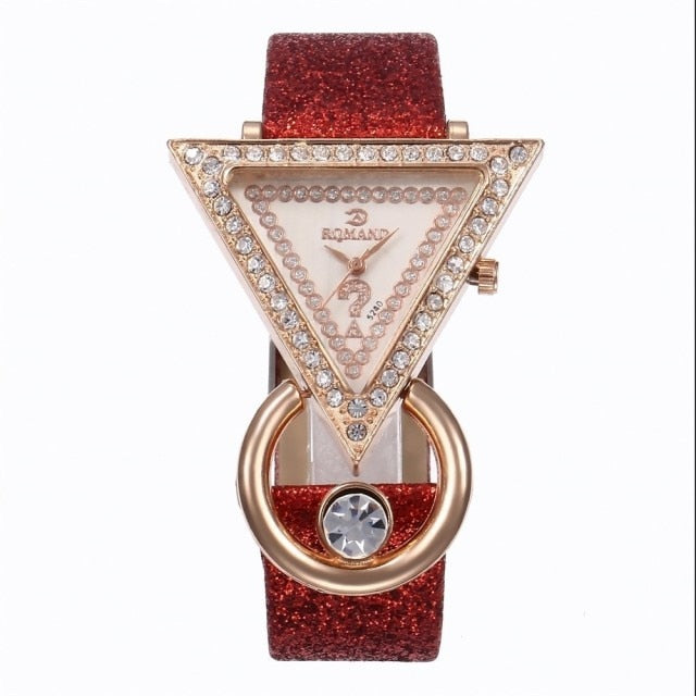 Chic Elegance: Creative Triangle Dial Women's Quartz Watch