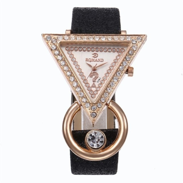 Chic Elegance: Creative Triangle Dial Women's Quartz Watch