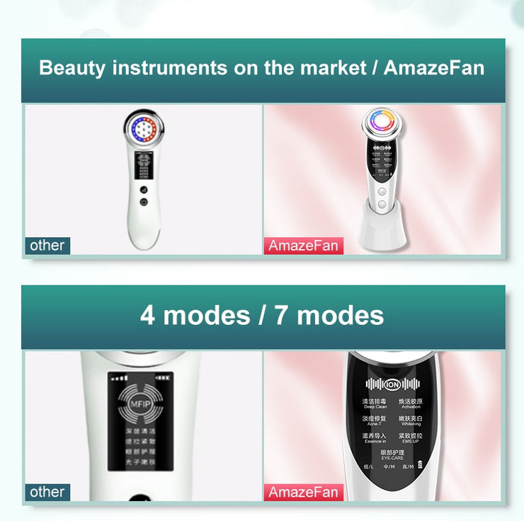 Radio Mesotherapy Electroporation lifting Beauty LED Face Skin Rejuvenation Remover Wrinkle Radio Frequency