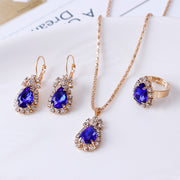 Luxury Water Drop Rhinestone Jewelry Set - Elegance and Opulence