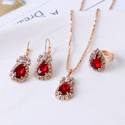 Luxury Water Drop Rhinestone Jewelry Set - Elegance and Opulence