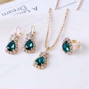 Luxury Water Drop Rhinestone Jewelry Set - Elegance and Opulence