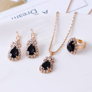 Luxury Water Drop Rhinestone Jewelry Set - Elegance and Opulence