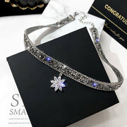 Crystal Ice Flower Pendant Necklace - Dazzling Elegance