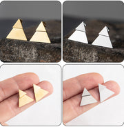 Korean Minimalist Golden Triangle Stud Earrings - Stainless Steel