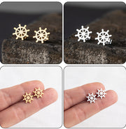 Korean Minimalist Golden Triangle Stud Earrings - Stainless Steel