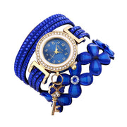 Timeless Elegance: Religion Feminino Chimes Diamond Leather Bracelets Watch