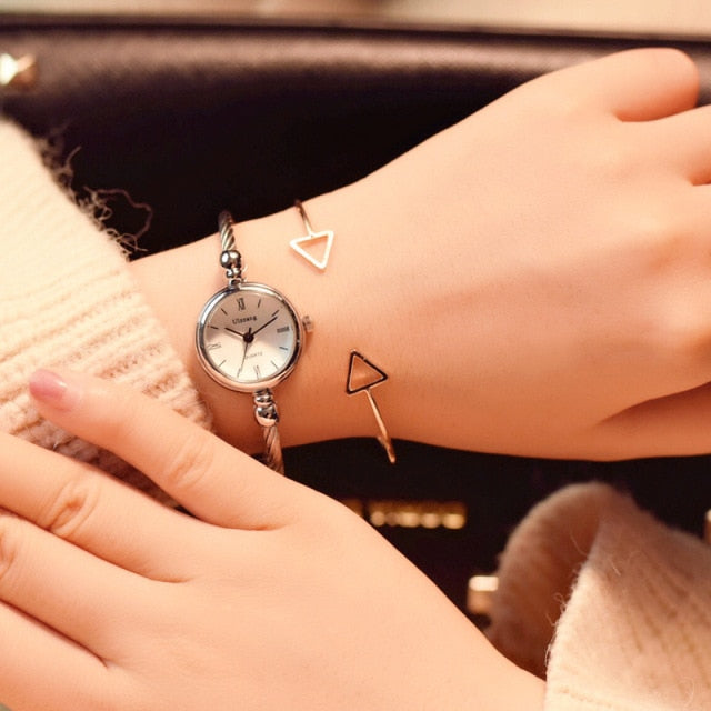 Glamorous Retro Gold Bracelet Watches for Women