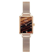 Green Dial Elegance: Fashion Square Women's Watch Set