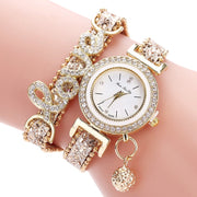 Luxury Love: Brand Women's Rhinestone Bracelet Watch