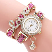 Luxury Love: Brand Women's Rhinestone Bracelet Watch