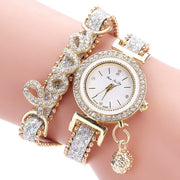 Luxury Love: Brand Women's Rhinestone Bracelet Watch