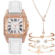 Starry Sky Elegance: Women's Bracelet Watch Set