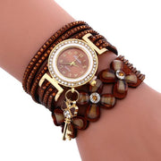 Timeless Elegance: Religion Feminino Chimes Diamond Leather Bracelets Watch