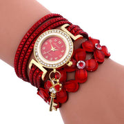 Timeless Elegance: Religion Feminino Chimes Diamond Leather Bracelets Watch