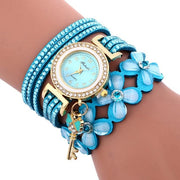 Timeless Elegance: Religion Feminino Chimes Diamond Leather Bracelets Watch