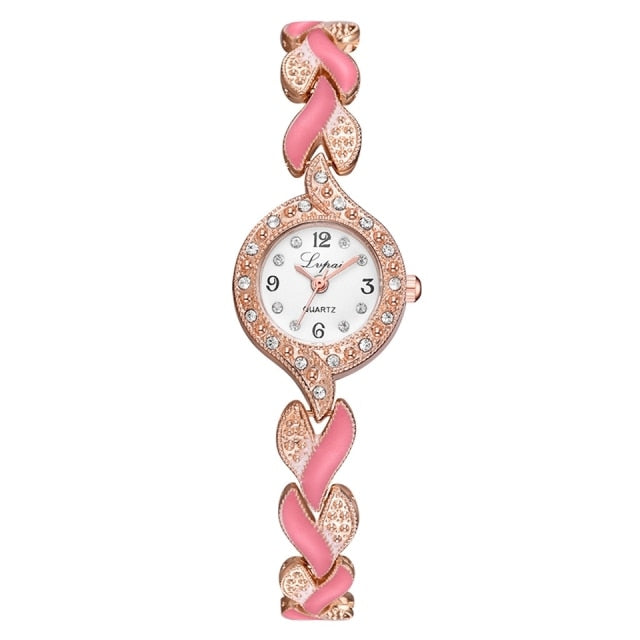 Dazzling Elegance: Luxury Crystal Bracelet Watches for Women - Fashionable Quartz Timepieces!