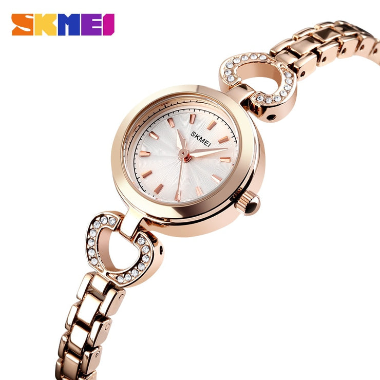 Elegant Rhinestone Dress Watch: Luxury Stainless Steel