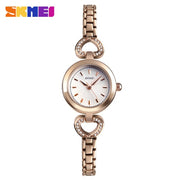 Elegant Rhinestone Dress Watch: Luxury Stainless Steel