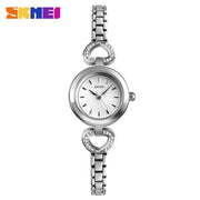 Elegant Rhinestone Dress Watch: Luxury Stainless Steel